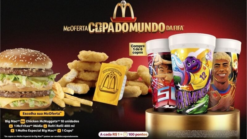 McDonald’s entra no clima da Copa do Mundo da FIFA 26™ com McOferta especial e copos exclusivos de ícones do futebol